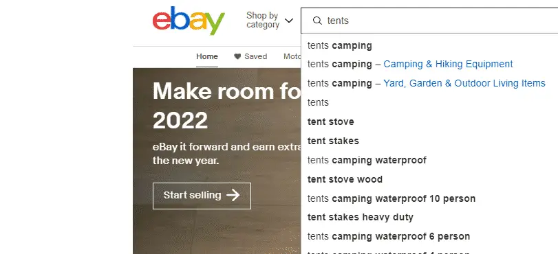 Ebay Searching For Tents