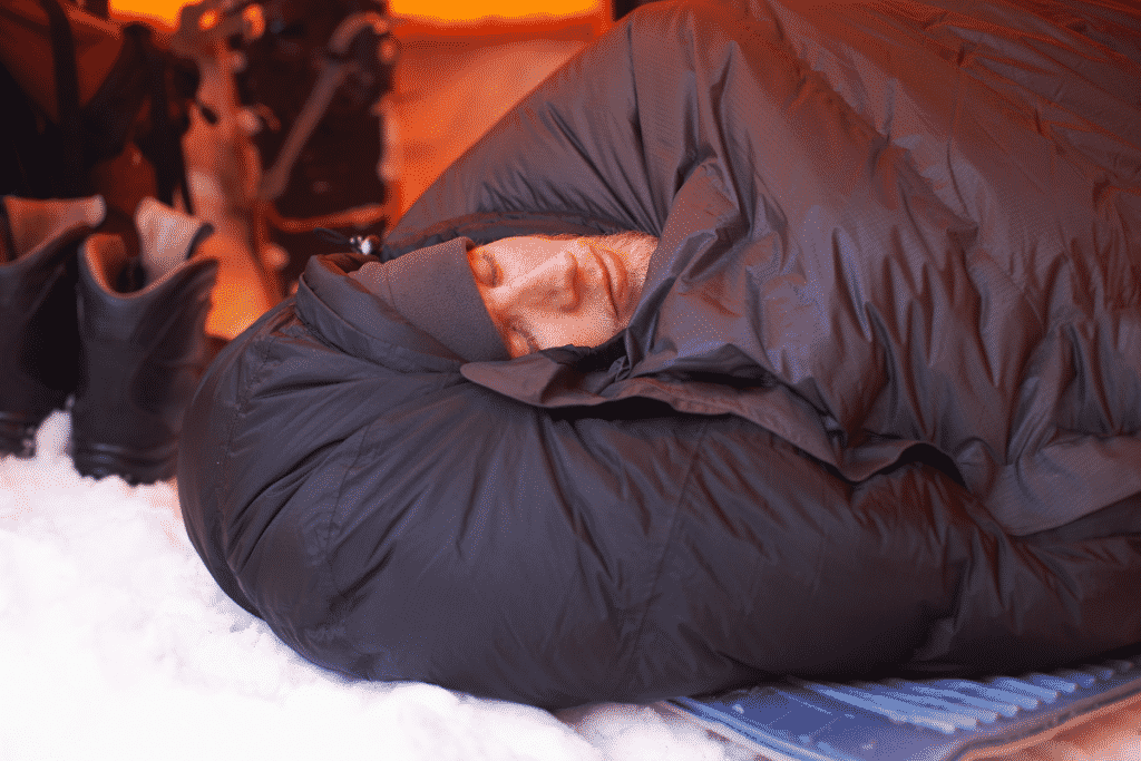 Choose a sleeping bag that's 15° warmer than the winter camping temperatures.