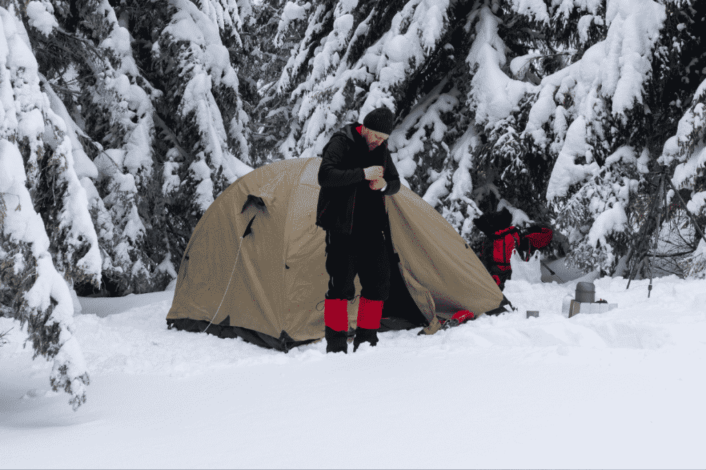Tents with extra ventilation help reduce condensation camping in the cold