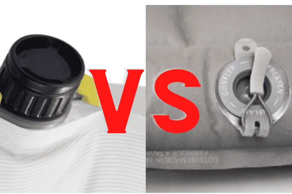 Different Types of sleeping pad valves twist lock valve vs flat valve