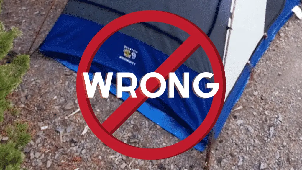 The wrong way to use a tent footprint