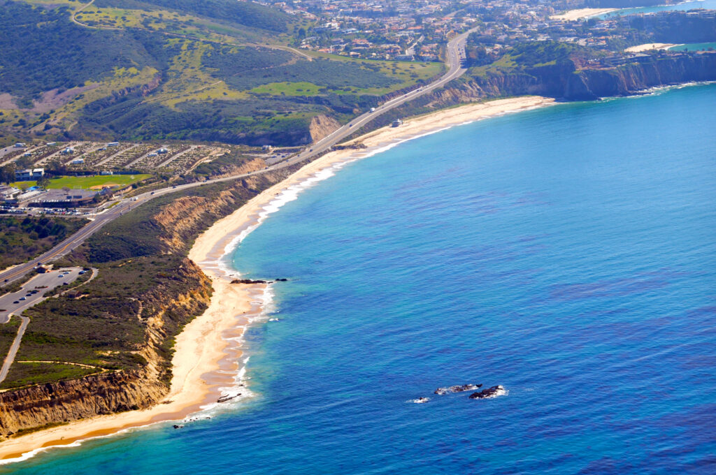 Crystal Cove beach is a wide open sandy beach in California with camping on the water.