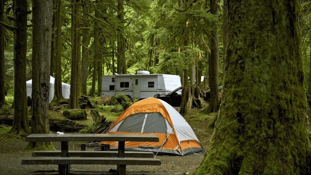 Choose a campsite with lots of amenities for added creature comforts camping.