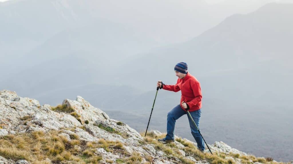 How to hike with two trekking poles.