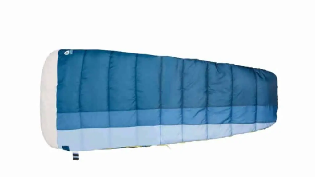 Tapered sleeping bags are a hybrid between mummy and rectangular bags